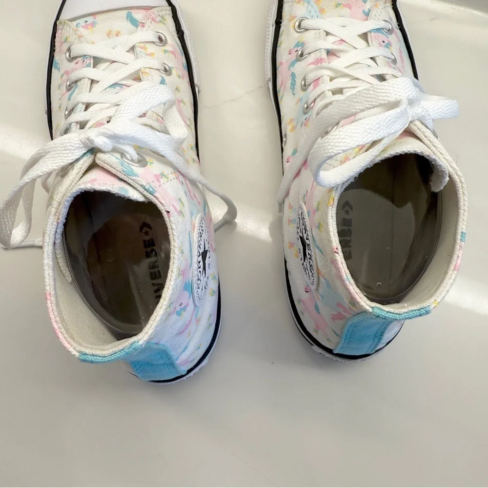 Converse Chuck Taylor All Star Girls Junior 5 Unicorn High Top Shoes Sneakers
